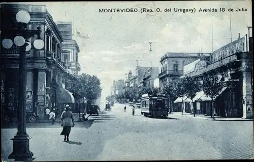 Ak Montevideo Uruguay, Avenida 18 de Julio