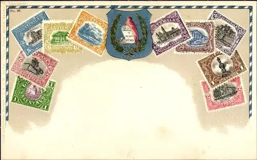 Briefmarken Ak Guatemala, Wappen