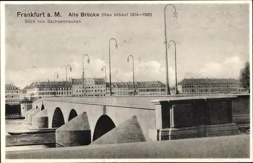 Ak Frankfurt am Main, Alte Brücke, Sachsenhausen