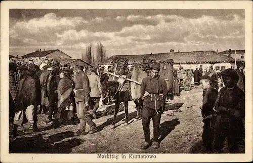 Ak Kumanowo Kumanovo Mazedonien, Markttag, Händler