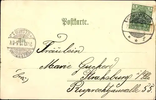 Litho Deutsches Kriegsschiff, Gruß von der marine, Geschütztürme