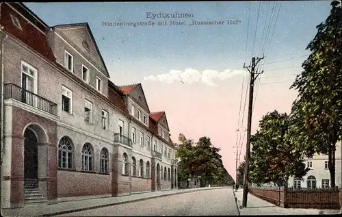 Ak Eydtkau Eydtkuhnen Ostpreußen, Hindenburgstraße, Hotel Russischer Hof