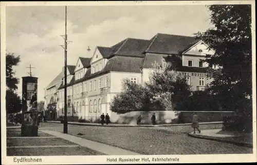 Ak Eydtkau Eydtkuhnen Ostpreußen, Hotel Russischer Hof, Bahnhofstraße