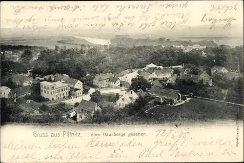 Ak Dresden Pillnitz, Blick auf den Ort vom Hausberg aus