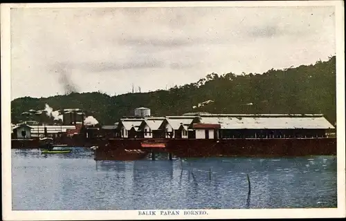 Ak Balikpapan Indonesien, Häuser am Wasser