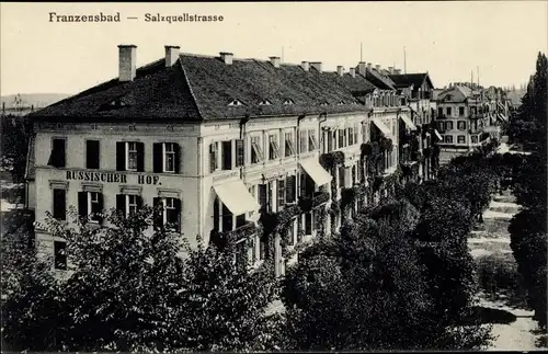 Ak Františkovy Lázně Franzensbad Region Karlsbad, Salzquellstraße, Russischer Hof