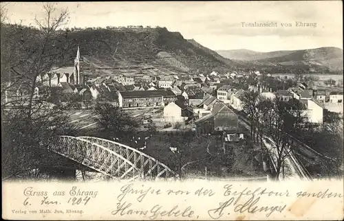 Ak Ehrang Trier an der Mosel, Gesamtansicht, Brücke