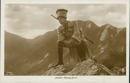 Ak Schauspieler Jwan Mosjukin, Uniform, Berge, Film der Adjudant des Zaren