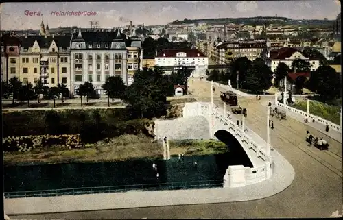Ak Gera in Thüringen, Heinrichsbrücke