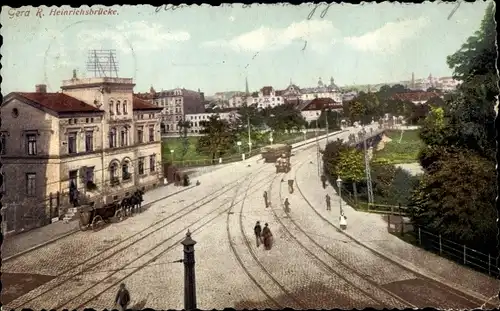 Ak Gera in Thüringen, Heinrichsbrücke