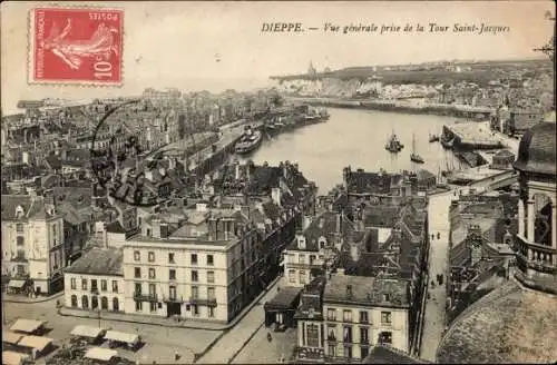 Ak Dieppe Seine Maritime, Vue generale prise de la Tour Saint Jacques