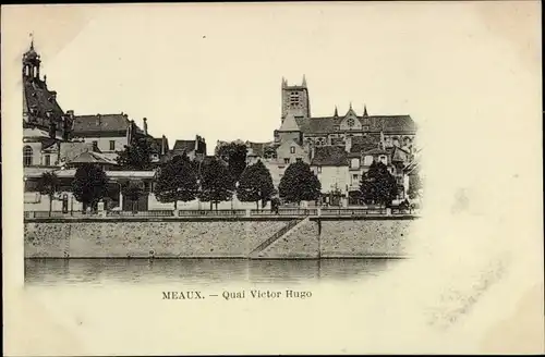 Ak Meaux Seine-et-Marne, Quai Victor Hugo