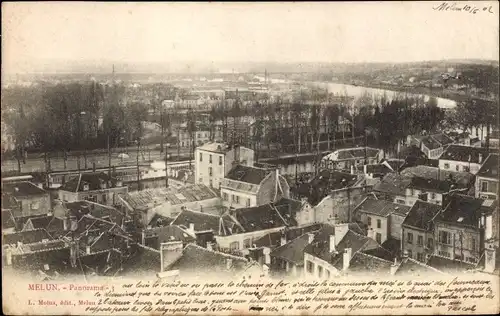 Ak Melun Seine et Marne, Panorama