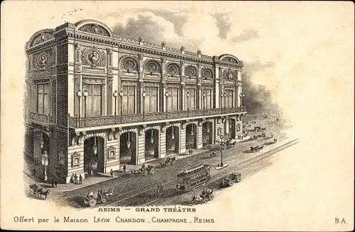 Litho Reims Marne, Grand Théâtre, Cave des Cognacs