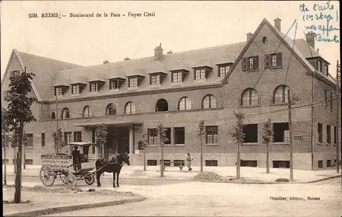 Ak Reims Marne, Boulevard de la Paix, Foyer Civil