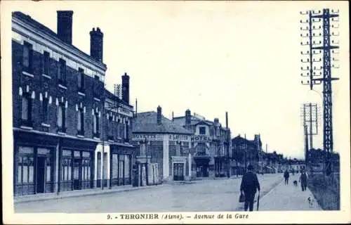 Ak Tergnier Aisne, avenue de la Gare