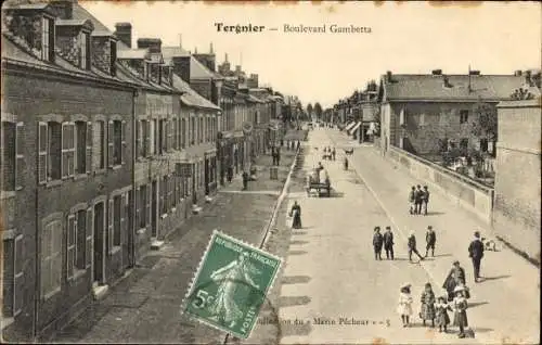 Ak Tergnier Aisne, Boulevard Gambetta