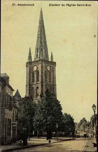 Ak Hazebrouck Nord, Clocher de l'Eglise Saint-Eloi