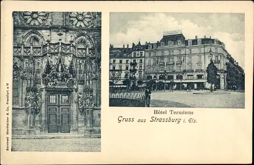 Ak Strasbourg Straßburg Elsass Bas Rhin, Hotel Terminus