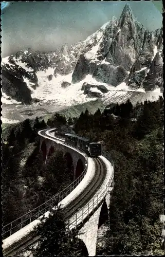 Ak Mont Blanc Haute Savoie, Viadukt, Eisenbahn