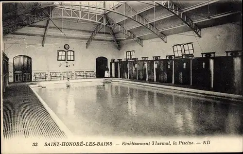 Ak Saint Honoré les Bains Nièvre, Thermalbad, Schwimmbad