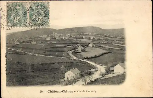 Ak Château Chinon Nièvre, Blick auf Corancy