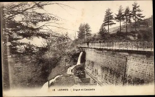 Ak Lormes Nièvre, Digue und Cascade