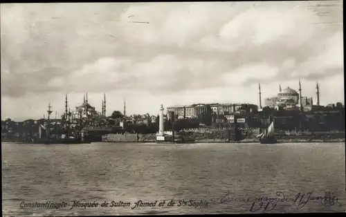 Ak Konstantinopel Istanbul Türkei, Sultan Ahmed und Hagia Sophia Moschee