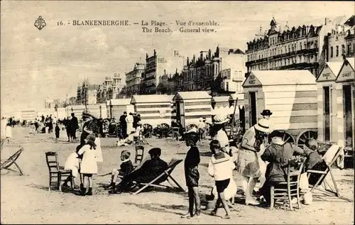 Ak Blankenberghe Blankenberge Westflandern, Strand, Strandkabinen