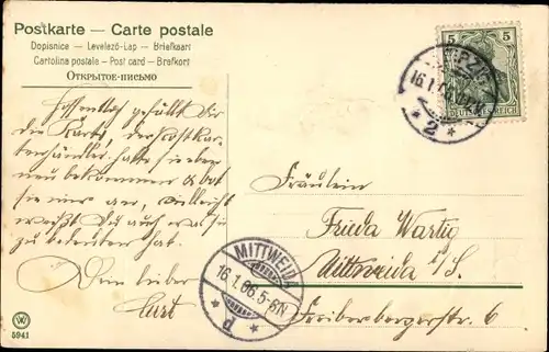 Präge Künstler Ak Mailick, Weidenkätzchen, Wasserpartie