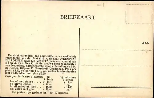 Künstler Ak Beek, BV v., Veenplas bei Loenen aan de Vecht