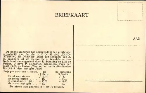 Künstler Ak Gouwe, AH, Sanddrift in Drenthe