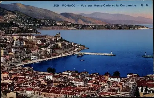 Ak Monte Carlo Monaco, Gesamtansicht, Condamine