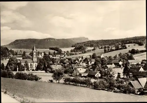 Ak Cunnersdorf Gohrisch in Sachsen, Gesamtansicht, Kirche