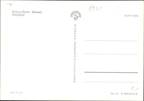 Ak Schöna Sächsische Schweiz, Waldbad