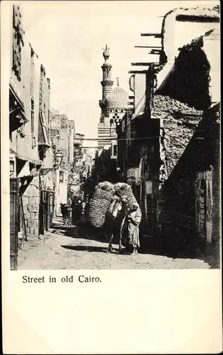 Ak Kairo Ägypten, Street in old Cairo, Straßenansicht