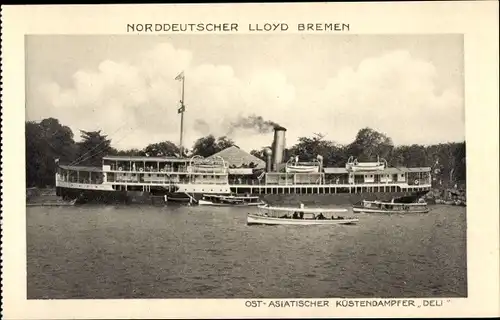 Ak Dampfer Deli, Ostasiatischer Küstendampfer, Norddeutscher Lloyd Bremen