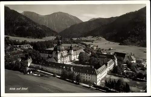 Ak Ettal Oberbayern, Kloster, Panorama