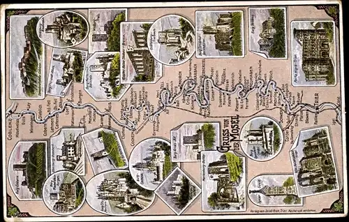 Ak Cochem an der Mosel, Moselverlauf von Koblenz bis Trier, Burgen, Kirchen, Schlösser