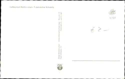 Ak Pottenstein in Oberfranken, Gesamtansicht