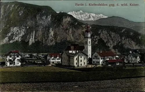 Ak Kiefersfelden Oberbayern, Gesamtansicht, Wilder Kaiser