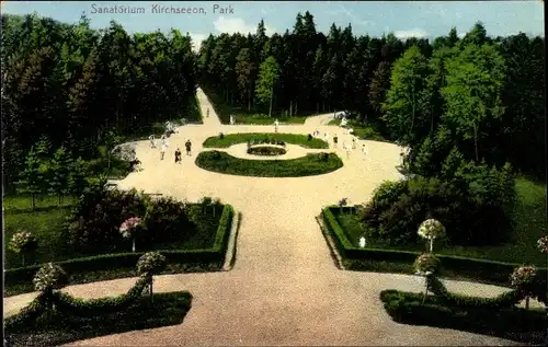 Ak Kirchseeon in Oberbayern, Sanatorium, Park
