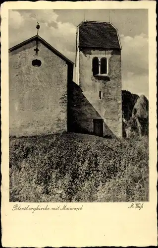 Ak Ottobeuren in Oberschwaben Allgäu, Petersbergkirche mit Maiwand