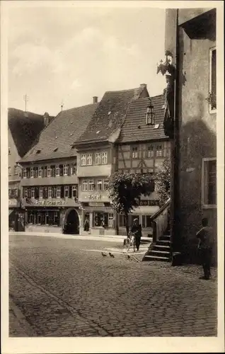 Ak Ochsenfurt am Main Unterfranken, Marktplatz, Hotel Schnecke