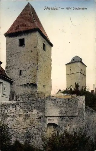 Ak Ochsenfurt am Main Unterfranken, Alte Stadtmauer