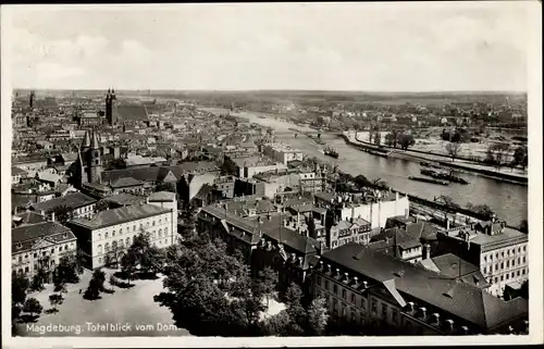 Ak Magdeburg an der Elbe, Totalblick vom Dom