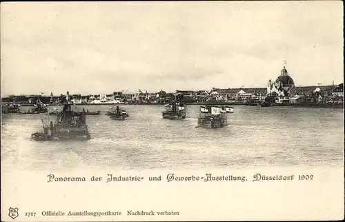 Ak Düsseldorf am Rhein, Industrie und Gewerbeausstellung 1902, Schiffe