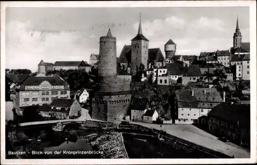 Ak Bautzen in der Oberlausitz, Blick von der Kronprinzenbrücke