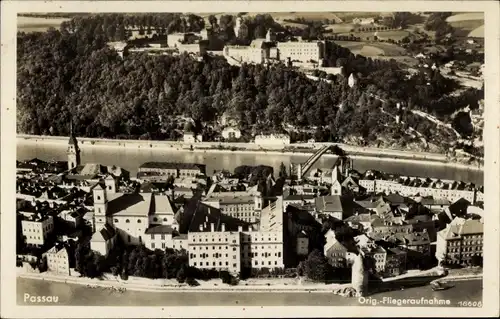 Ak Passau in Niederbayern, Fliegeraufnahme, Stadtpanorama