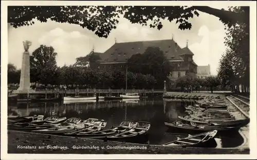 Ak Konstanz am Bodensee, Gondelhafen, Konziliumsgebäude